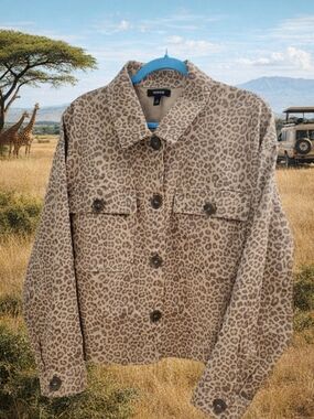Torrid Leopard-Print Taupe Jean Jacket. NWT sizes 1x, 2x And 3x Avail.